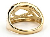 Pre-Owned White Cubic Zirconia 18K Yellow Gold Over Sterling Silver Ring 1.28ctw