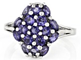 Pre-Owned Blue Iolite Rhodium Over Sterling Silver Ring 1.16ctw