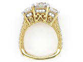Pre-Owned White Cubic Zirconia 18k Yellow Gold Over Sterling Silver 26th Anniversary Ring 9.50ctw