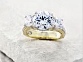 Pre-Owned White Cubic Zirconia 18k Yellow Gold Over Sterling Silver 26th Anniversary Ring 9.50ctw