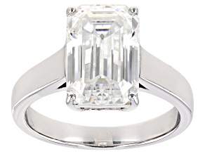 Pre-Owned Moissanite Platineve Solitaire Ring 6.03ct DEW