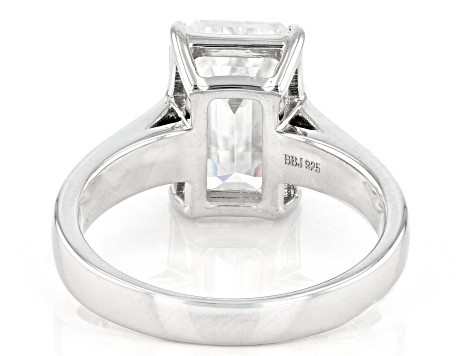 Pre-Owned Moissanite Platineve Solitaire Ring 6.03ct DEW