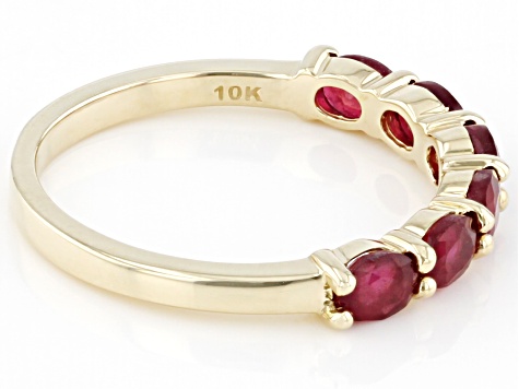 Pre-Owned Red Mahaleo Ruby(R) 10K Gold Band Ring 1.25ctw