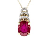 Pre-Owned Red Mahaleo® Ruby 14k Yellow Gold Pendant With Chain 3.06ctw