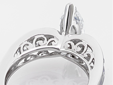 Pre-Owned White Cubic Zirconia Rhodium Over Sterling Silver Ring 3.89ctw