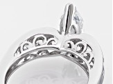 Pre-Owned White Cubic Zirconia Rhodium Over Sterling Silver Ring 3.89ctw