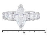 Pre-Owned White Cubic Zirconia Rhodium Over Sterling Silver Ring 3.89ctw