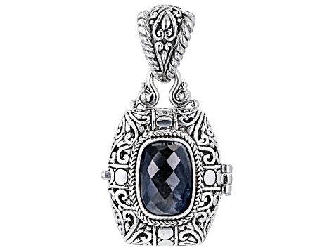 Pre-Owned Blue-Gray Sapphire Silver Pendant 6.49ct