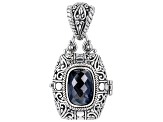 Pre-Owned Blue-Gray Sapphire Silver Pendant 6.49ct