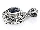 Pre-Owned Blue-Gray Sapphire Silver Pendant 6.49ct
