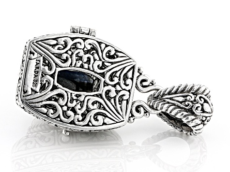 Pre-Owned Blue-Gray Sapphire Silver Pendant 6.49ct
