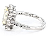 Pre-Owned Strontium Titanate and white zircon rhodium over sterling silver ring 3.95ctw