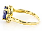Pre-Owned Blue Sapphire 18K Yellow Gold Over Sterling Silver Ring 2.05ctw