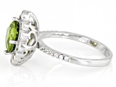 Pre-Owned Green Peridot Rhodium Over Sterling Silver Ring 2.70ctw