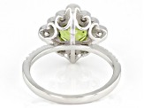 Pre-Owned Green Peridot Rhodium Over Sterling Silver Ring 2.70ctw