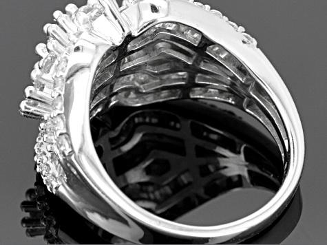 Pre-Owned Cubic Zirconia Rhodium Over Sterling Silver Ring 3.65ctw (2.05ctw DEW)
