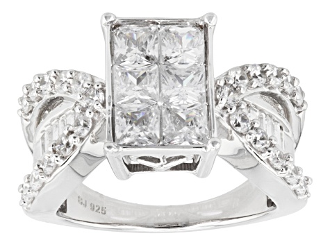 Pre-Owned Cubic Zirconia Silver Ring 4.40ctw (2.94ctw DEW)