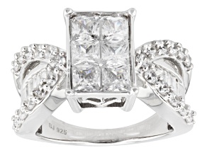 Pre-Owned Cubic Zirconia Silver Ring 4.40ctw (2.94ctw DEW)