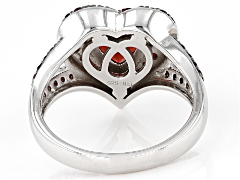 Pre-Owned Red Garnet Rhodium Over Sterling Silver Ring 2.55ctw