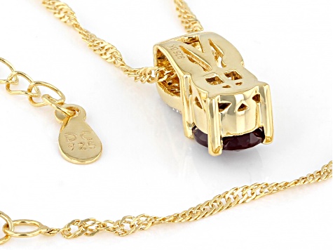 Pre-Owned Lab Created Color Change Alexandrite 18K Yellow Gold Over  Silver Pendant With Chain 1.39c