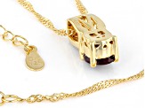 Pre-Owned Lab Created Color Change Alexandrite 18K Yellow Gold Over  Silver Pendant With Chain 1.39c