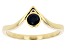 Pre-Owned Black Spinel 18K Yellow Gold Over Sterling Silver Ring 0.34ctw