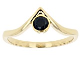 Pre-Owned Black Spinel 18K Yellow Gold Over Sterling Silver Ring 0.34ctw