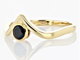 Pre-Owned Black Spinel 18K Yellow Gold Over Sterling Silver Ring 0.34ctw