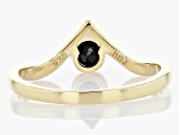 Pre-Owned Black Spinel 18K Yellow Gold Over Sterling Silver Ring 0.34ctw