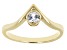 Pre-Owned White Lab Created Sapphire 18K Yellow Gold Over Sterling Silver Ring