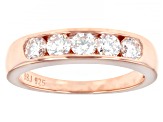 Pre-Owned Moissanite 14k Rose Gold Over Silver Ring .80ctw DEW.