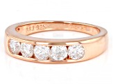 Pre-Owned Moissanite 14k Rose Gold Over Silver Ring .80ctw DEW.