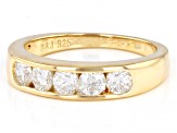 Pre-Owned Moissanite 14k Yellow Gold Over Silver Ring .80ctw DEW.