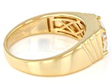Pre-Owned Fabulite Strontium Titanate 18K Yellow Gold Over Silver Solitaire Mens Ring 3.25ct