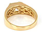 Pre-Owned Strontium Titanate 18K Yellow Gold Over Silver Solitaire Mens Ring 3.25ct