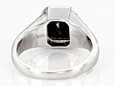 Pre-Owned Black Cubic Zirconia Rhodium Over Sterling Silver Men's Ring 7.37ctw