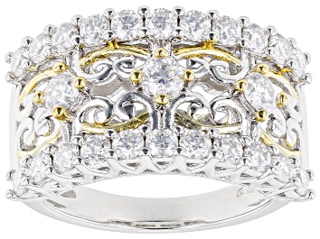 Picture of Pre-Owned Moissanite Platineve Two Tone Ring 1.40ctw DEW.