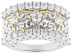 Pre-Owned Moissanite Platineve Two Tone Ring 1.40ctw DEW.