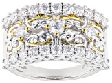 Pre-Owned Moissanite Platineve Two Tone Ring 1.40ctw DEW.