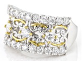 Pre-Owned Moissanite Platineve Two Tone Ring 1.40ctw DEW.