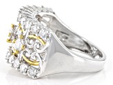 Pre-Owned Moissanite Platineve Two Tone Ring 1.40ctw DEW.