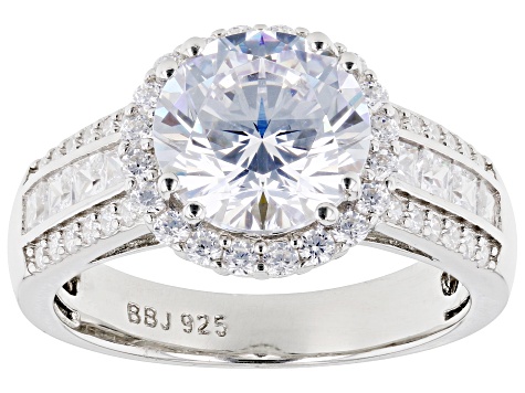 Pre-Owned White Cubic Zirconia Platinum Over Sterling Silver Ring 6.67ctw