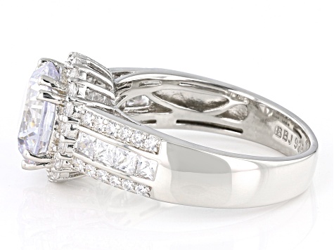 Pre-Owned White Cubic Zirconia Platinum Over Sterling Silver Ring 6.67ctw