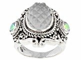 Pre-Owned Milky Quartz & Mercury Mist™ Topaz Silver Ring .60ctw