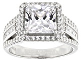 Pre-Owned White Cubic Zirconia Platinum Over Sterling Silver Ring 5.65ctw