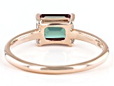 Pre-Owned Blue Lab Created Alexandrite 10k Rose Gold June Birthstone Ring 1.02ct