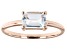 Pre-Owned Blue Aquamarine 10k Rose Gold March Birthstone Ring 0.71ct