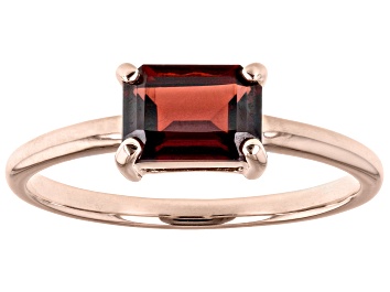 Picture of Pre-Owned Red Garnet 10k Rose Gold January Birthstone Ring 1.02ct