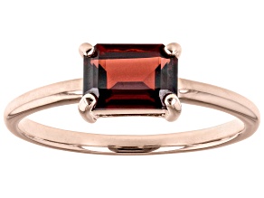 Pre-Owned Red Garnet 10k Rose Gold January Birthstone Ring 1.02ct