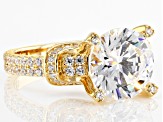 Pre-Owned White Cubic Zirconia 18k Yellow Gold Over Sterling Silver Ring 7.10ctw